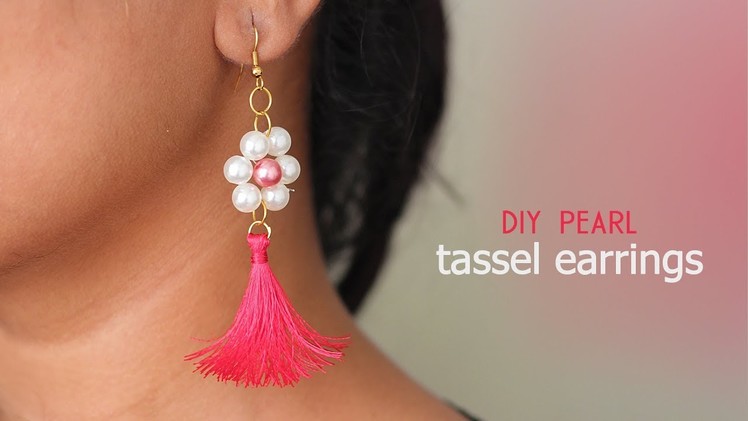 DIY Pearl Tassel Earring | Silk Thread Earrings