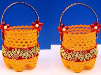 DIY Plastic Bottle Basket - Make A Weave Basket Using Plastic Bottles - Recycle Craft Ideas