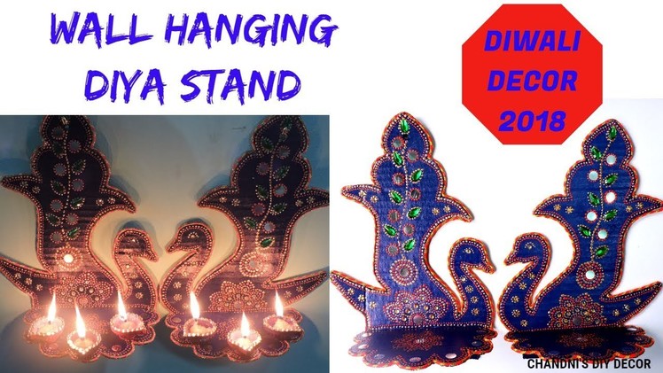 DIY Wall Hanging Diya Stand || Candle Stand || Diwali Decoration Ideas At Home 2018 ||