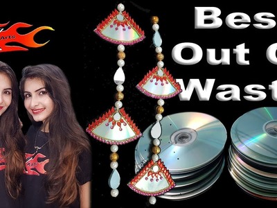 DIY Wall Hanging from Waste CD. DVD - How to make - JK Arts 1445