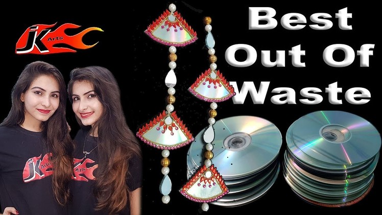 DIY Wall Hanging from Waste CD. DVD - How to make - JK Arts 1445