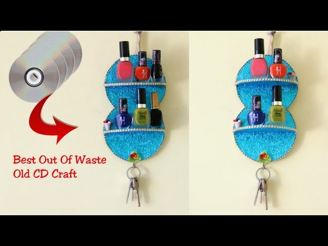 DIY Waste CD Craft| How to Make Makeup Organizer & Key Holder With Old CD.DVD|Best out of waste