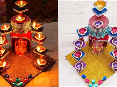 Diya stand from plastic jar.candle stand | Best out of waste | Artkala