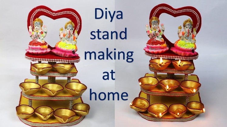Diya stand making at home || diwali decoration idea || best out of waste