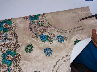 Double katori blouse stitching with work back design ||