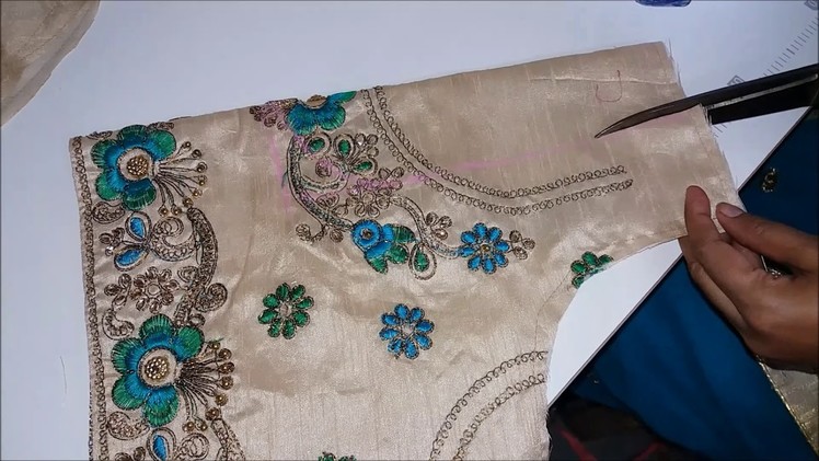 Double katori blouse stitching with work back design ||