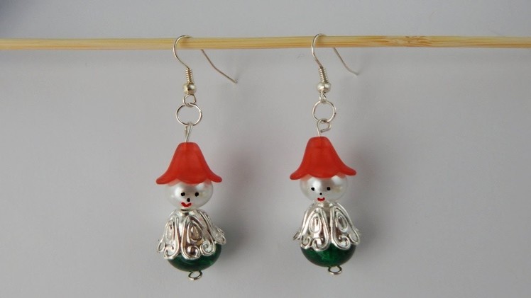 Earrings Earring with gnome DIY jewelry Ohrring mit Gnom Ohrschmuck