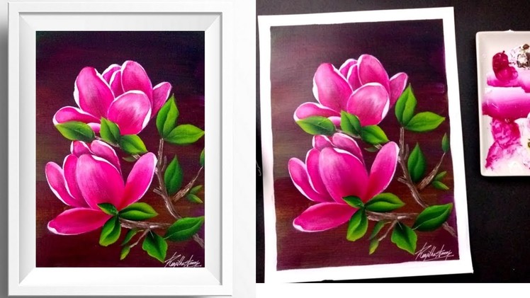 Easy Acrylic Painting - Acrylics - Satisfying Painting - Relaxing Demo - Flower Painting