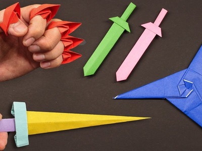 Easy Origami Ninja Star.Sword.Knife.claw -  How to make