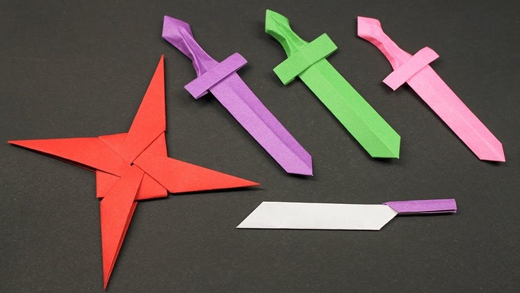 Easy Origami Paper Ninja star.Sword.Knife - How to Make Ninja star.Sword.Knife Step by Step