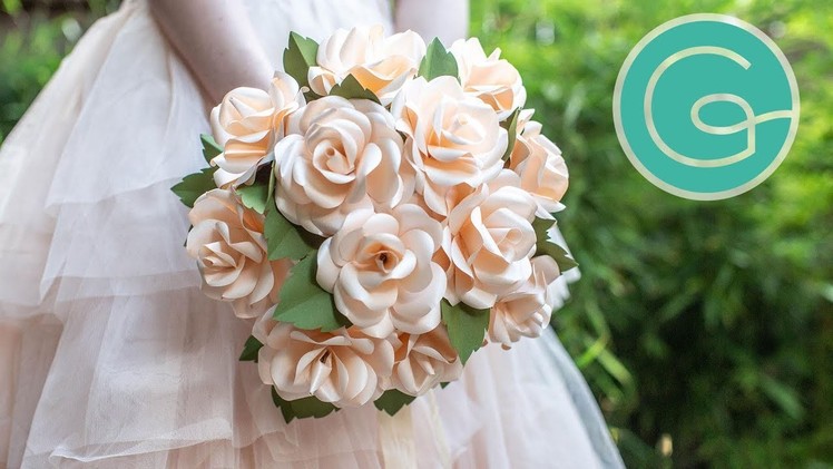 How to Make a Bridal Rose Bouquet with Frosted Paper