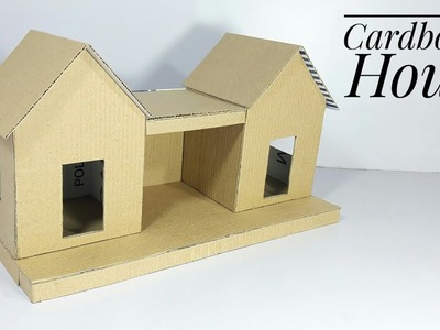 How To Make A Cardboard House | Best Out Of Waste | Cardboard House For School Project | Basic Craft