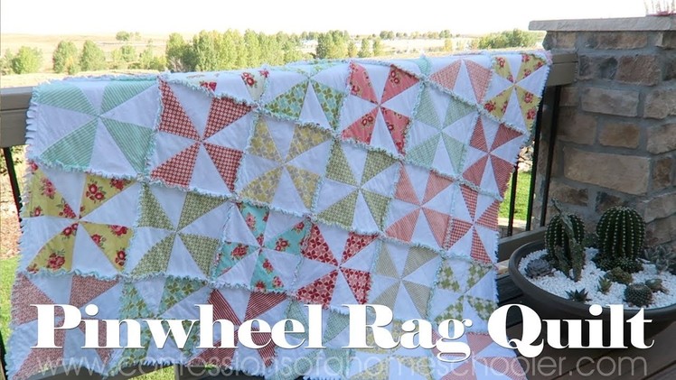How to Make a Pinwheel Rag Quilt. TUTORIAL