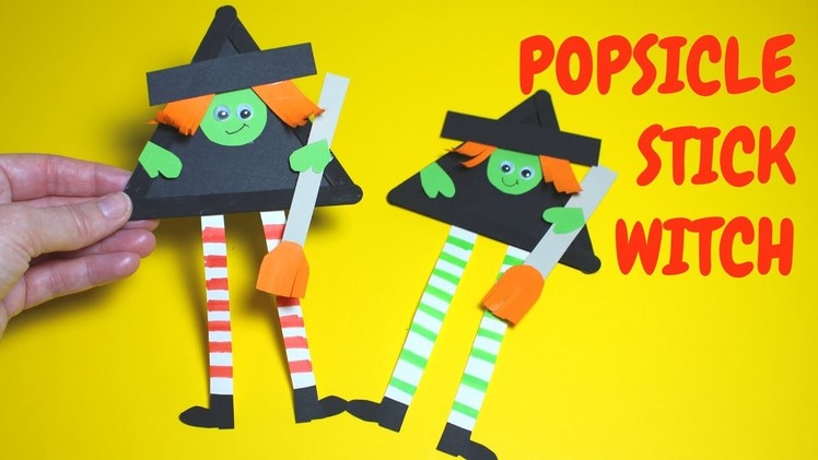 How to Make a Popsicle Stick Witch | Halloween Crafts for Kids
