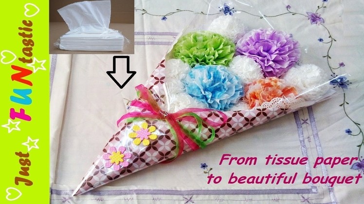 How to make a tissue paper flower bouquet | DIY easy craft