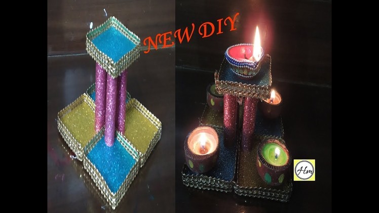 How to make beautiful Diya Stand  from  waste carboard | Special diwali Decoration best out of waste
