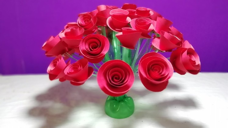 How to make Beautiful Rose Flower from plastic bottle || Beautiful Guldasta New Design Goldasta.