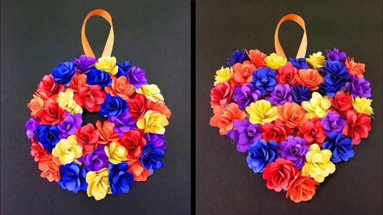 How to make beautiful wall hanging paper flowers | Very Easy DIY Crafts