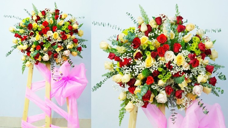 How to make Decoration Luxury Rose Congratulation flowers Arrangement?