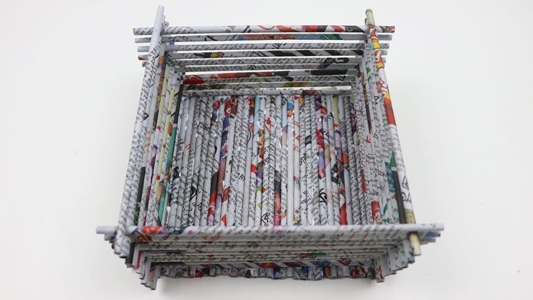 How to Make Easy Paper Box with Newspaper - DIY Best out of Waste Newspaper Rolls Box Tutorial