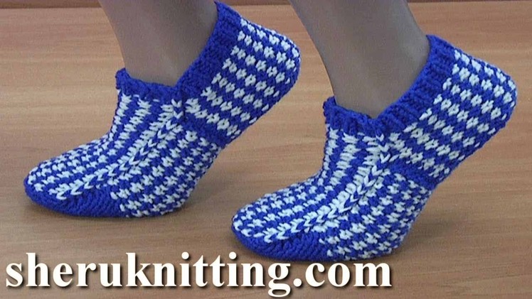 How to Make  Knitted Sock With Lazy Jacquard Tutorial 287