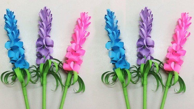 How to Make Lavender Flower with Paper - Making Paper Flowers Step by Step - DIY Paper Flowers