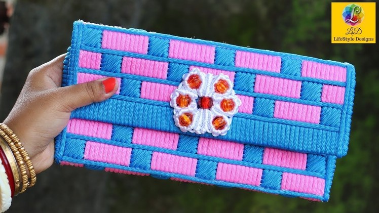 How to make Macrame ladies hand bag Or Purse Using Plastic Canvas | DIY Craft Unique Idea