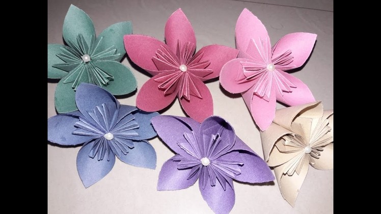 How to make paper flower, Paper flower origami, Paper craft,