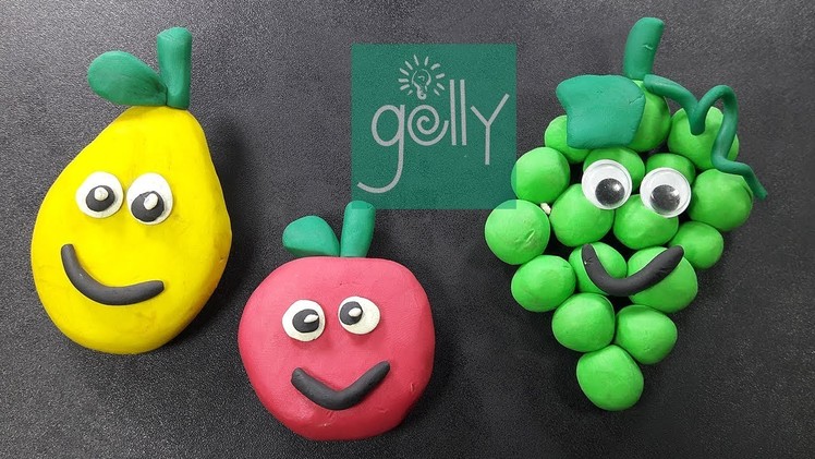 How to make popular fruits clay modelling for kids | Clay toys making for kids | Apple Mango grape