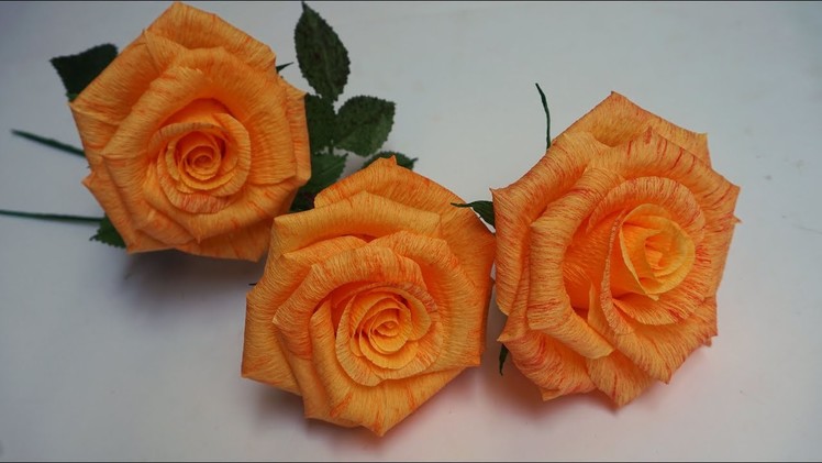 How to make Rose - Beautiful Roses from paper crepe. Origami Roses and Flowers