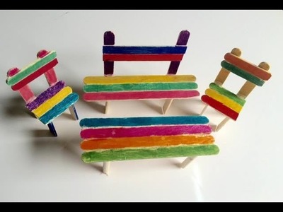 How to Make Table and Chair using the Popsicle Stick - Coloring