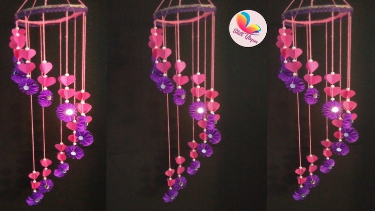 How to make wind chime out of paper - Handmade paper jhumer. paper craft idea
