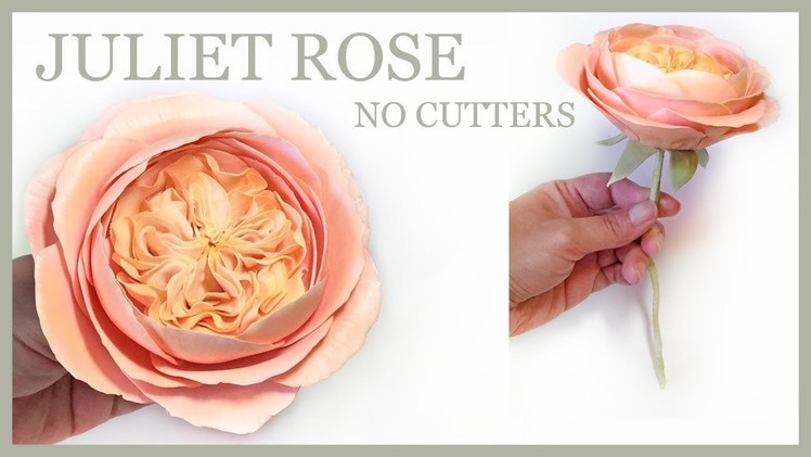 Juliet Rose Tutorial: NO CUTTERS Sugar Rose David Austin Style - Gumpaste