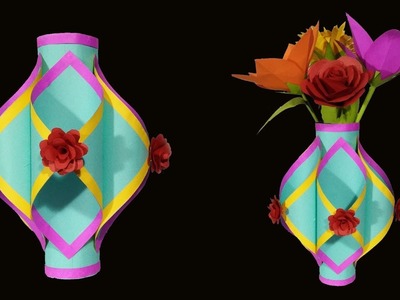 Making Paper Flower Vase | How to Make A Flower Vase At Home | Simple Paper Craft DIY Paper Vase