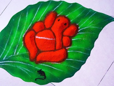 OMG 3D Rangoli | Leaf Ganesha. Ganpati Festival Rangoli idea | Diwali Special | Artsy Madhu 34