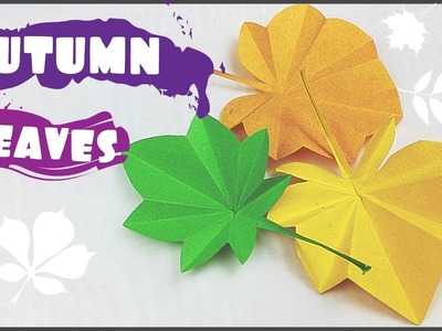 Origami autumn leaf paper (leaves) diy design craft making tutorial easy cutting from paper