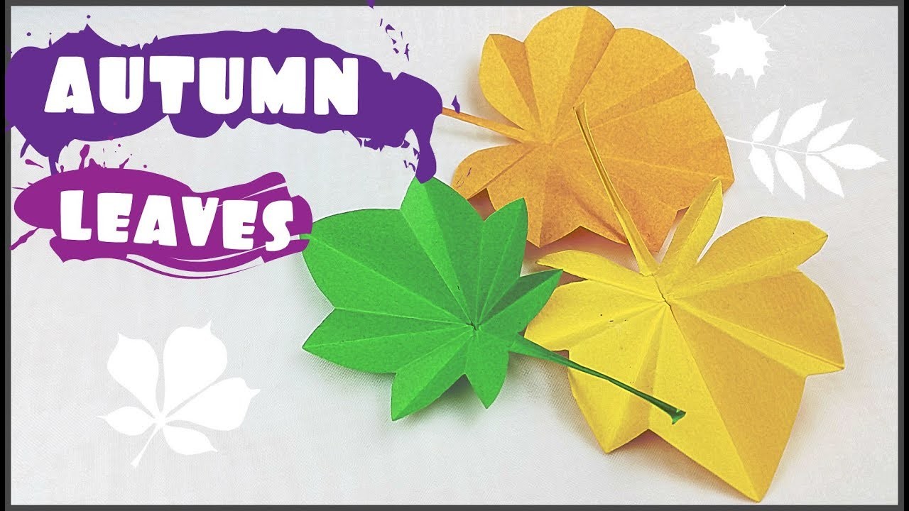 Origami autumn leaf paper (leaves) diy design craft making tutorial