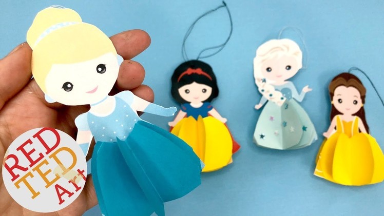 Paper Cinderella Ornament - DIY Princess Christmas Decorations