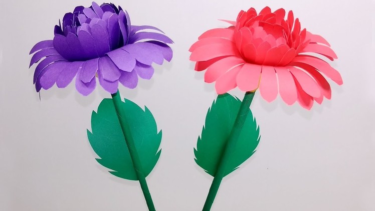 Paper Flowers | Beautiful & Easy Paper Stick Flower at Home||Stick Flower | Jarine's Crafty Creation