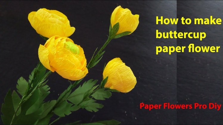 Paperflowersprodiy | How to make crepe paper flowers (Buttercup Ranunculus) | handmade gift ideas