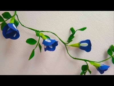 Paperflowersprodiy | How to make paper flowers |  Butterfly pea | Flowers stick | Paper flowers