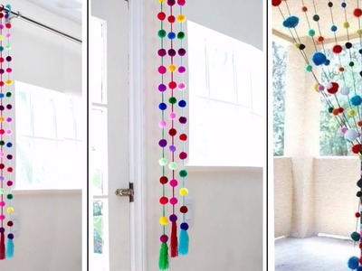 Pom Pom!!! Wall Hanging | How to make Door Hanging at Home | Woolen Craft Idea