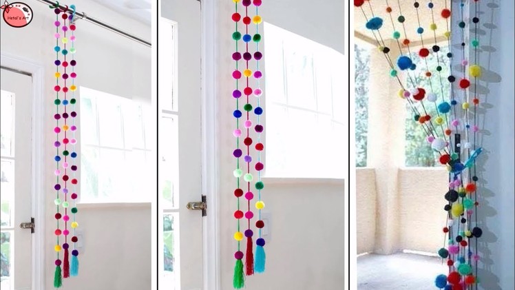 Pom Pom!!! Wall Hanging | How to make Door Hanging at Home | Woolen Craft Idea