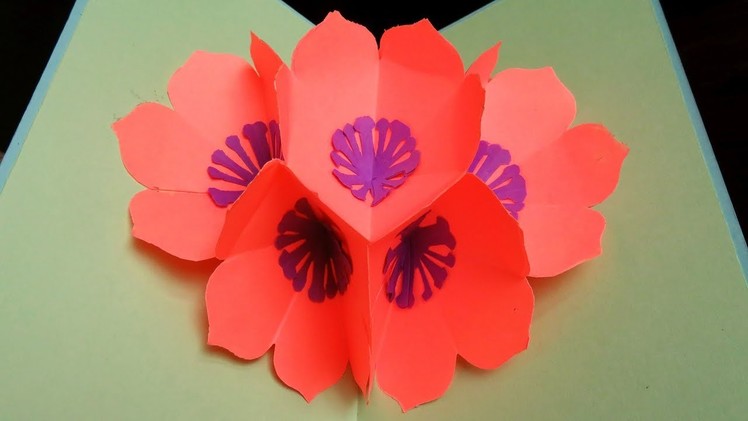 Pop up flower card (poppy) - no draw on petals - EzyCraft