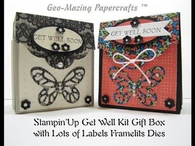 Stampin'Up Get Well Kit Gift Box with Lots of Labels Framelits