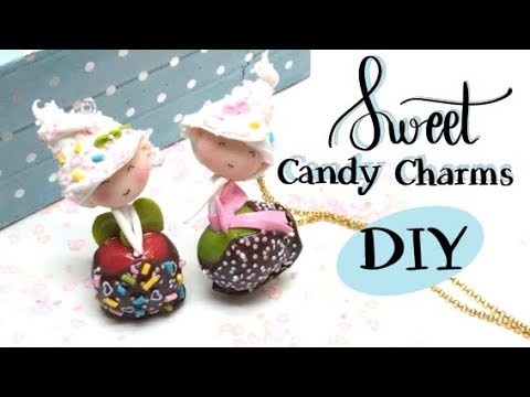 Sweet candy charms- Polymer clay, resin, glitter and deco cream! DIY- Tutorial