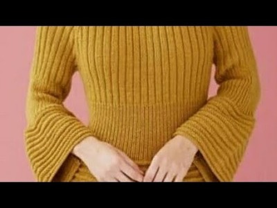 Three Simple Designs in One Sweater.Knitting for Beginners:Design-199