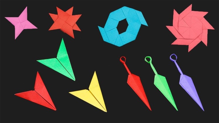 Top 07 Easy Origami Ninja Star.Sword.Knife - How to make