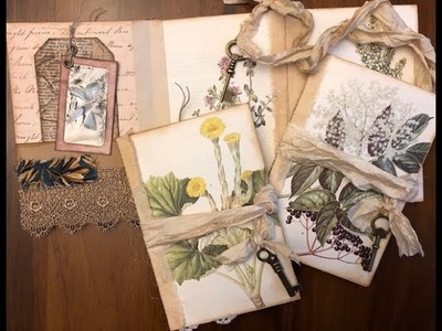 TUTORIAL - Making Tri-fold Booklets From Botanical Book Pages