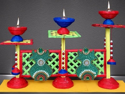 WOW !!! Beautiful Diya Decoration Ideas For This Diwali || Best Out of Waste News Paper Craft Idea